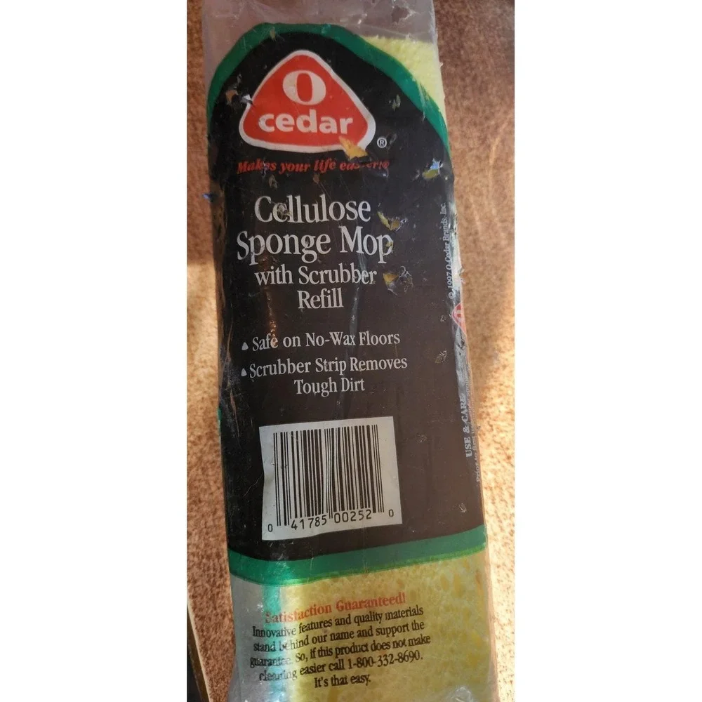 NEW SEALED O Cedar Scrubber Sponge Mop Refill Cellulose Item #252 2004 No Wax Fl
